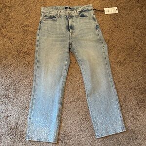 NWT 7 For All Mankind Logan Stovepipe Juicy with Faded Crystals
